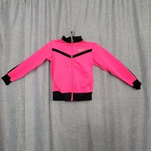 NIKE Kids Track Jacket Hot Pink & Black Size 5